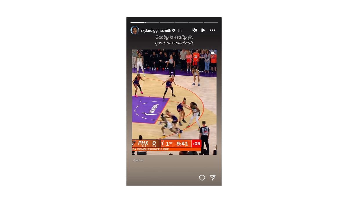 Skylar Diggins offers a shout-out to her teammate Gabby Williams on Instagram (Credits: @skylardigginssmith Instagram)